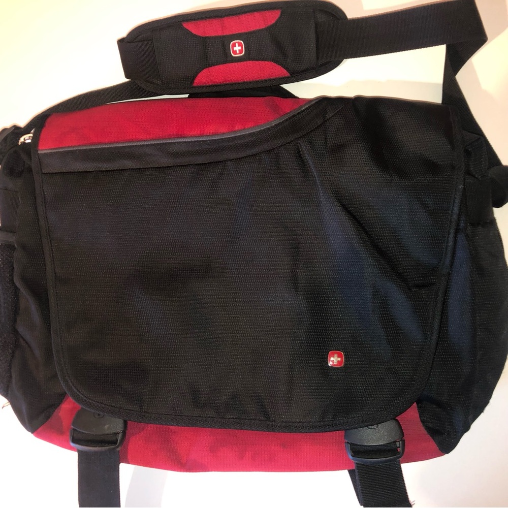 SwissGear Black and Red Messenger Laptop Bag